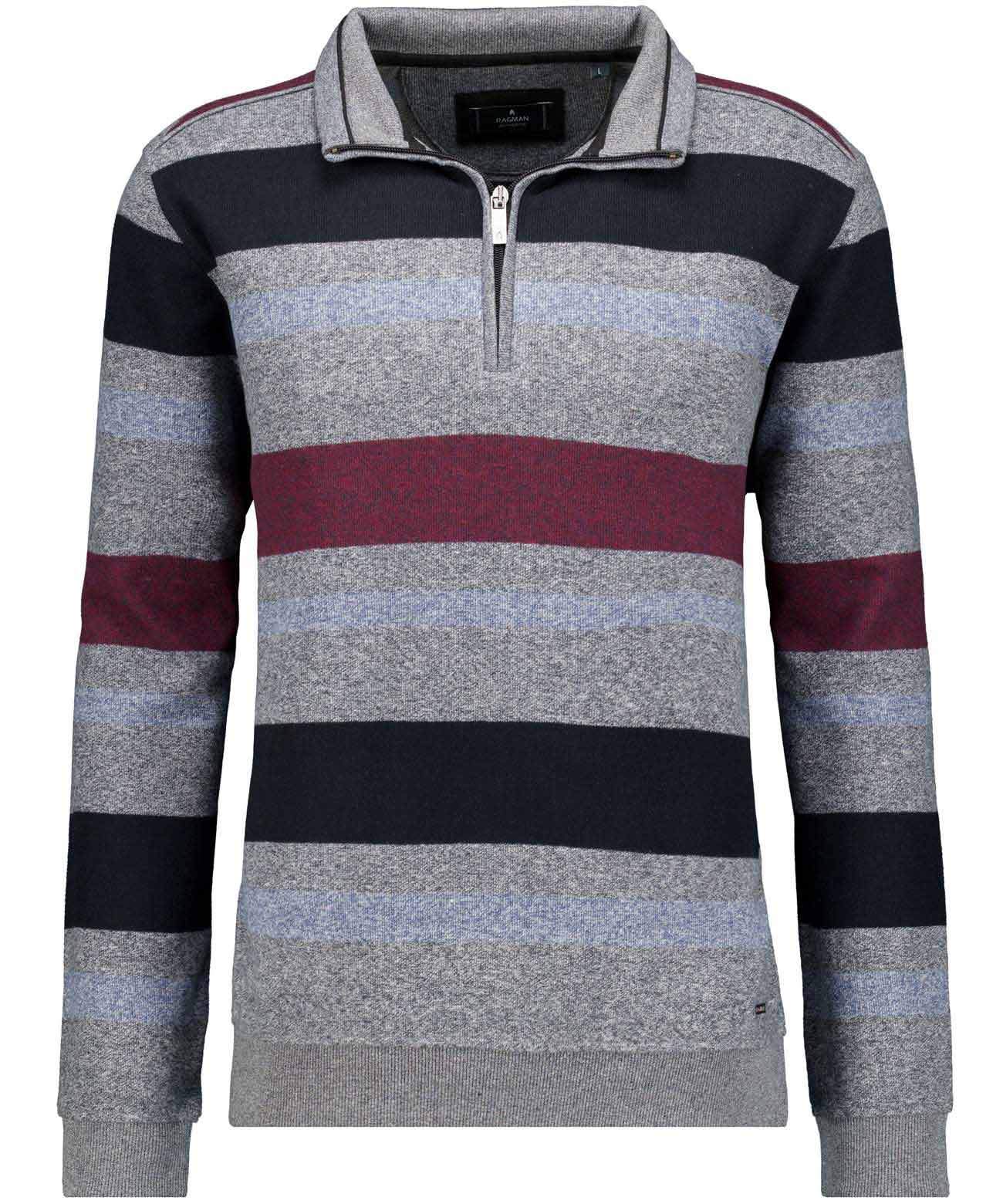Troyer-Sweatshirt gestreift (Asphalt)