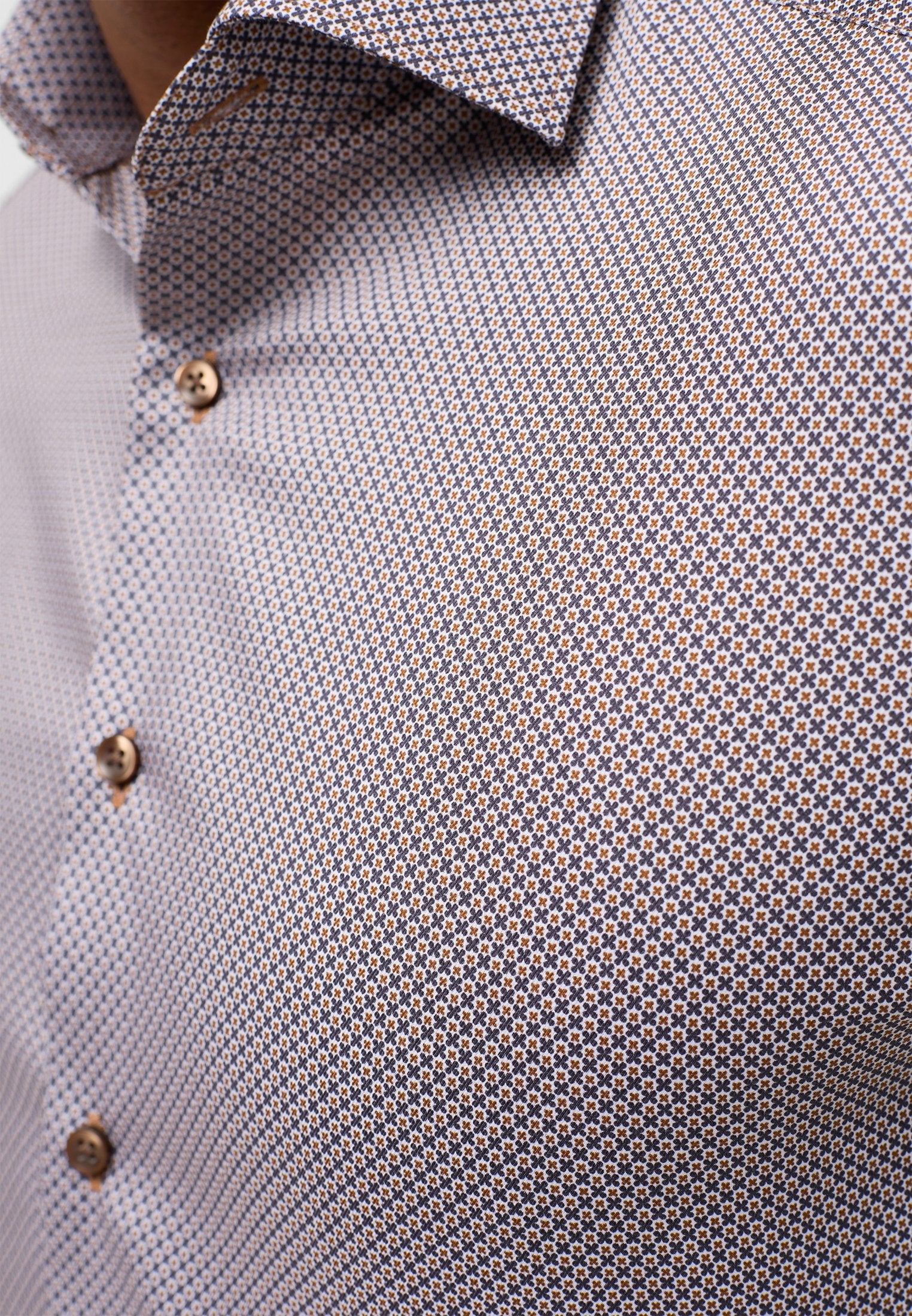 Hemd Twill Langarm (Beige-braun)