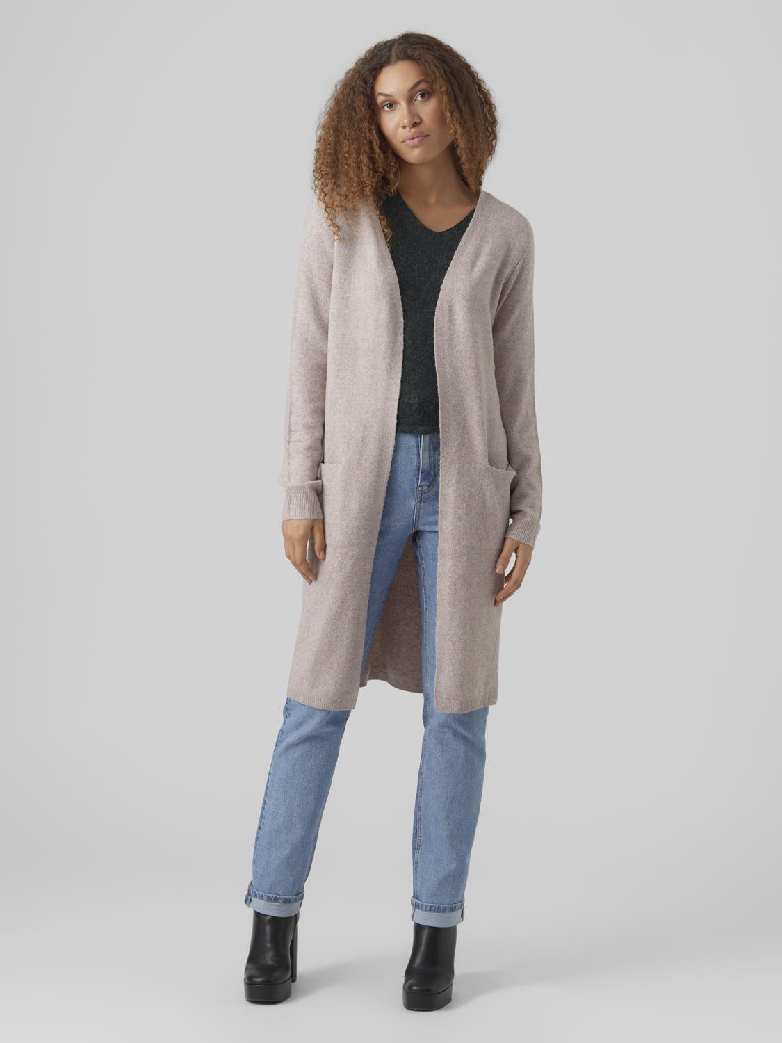 Vmdoffy Ls Long Open Cardigan Ga Noos (Woodrose/m)