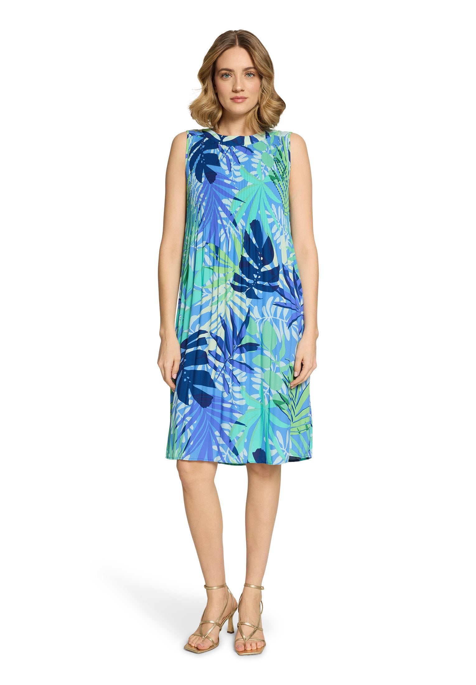 Plisseekleid (Blue/green)
