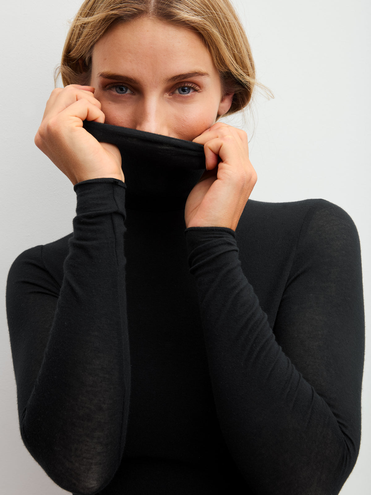 DAMEN Top langarm (Schwarz)