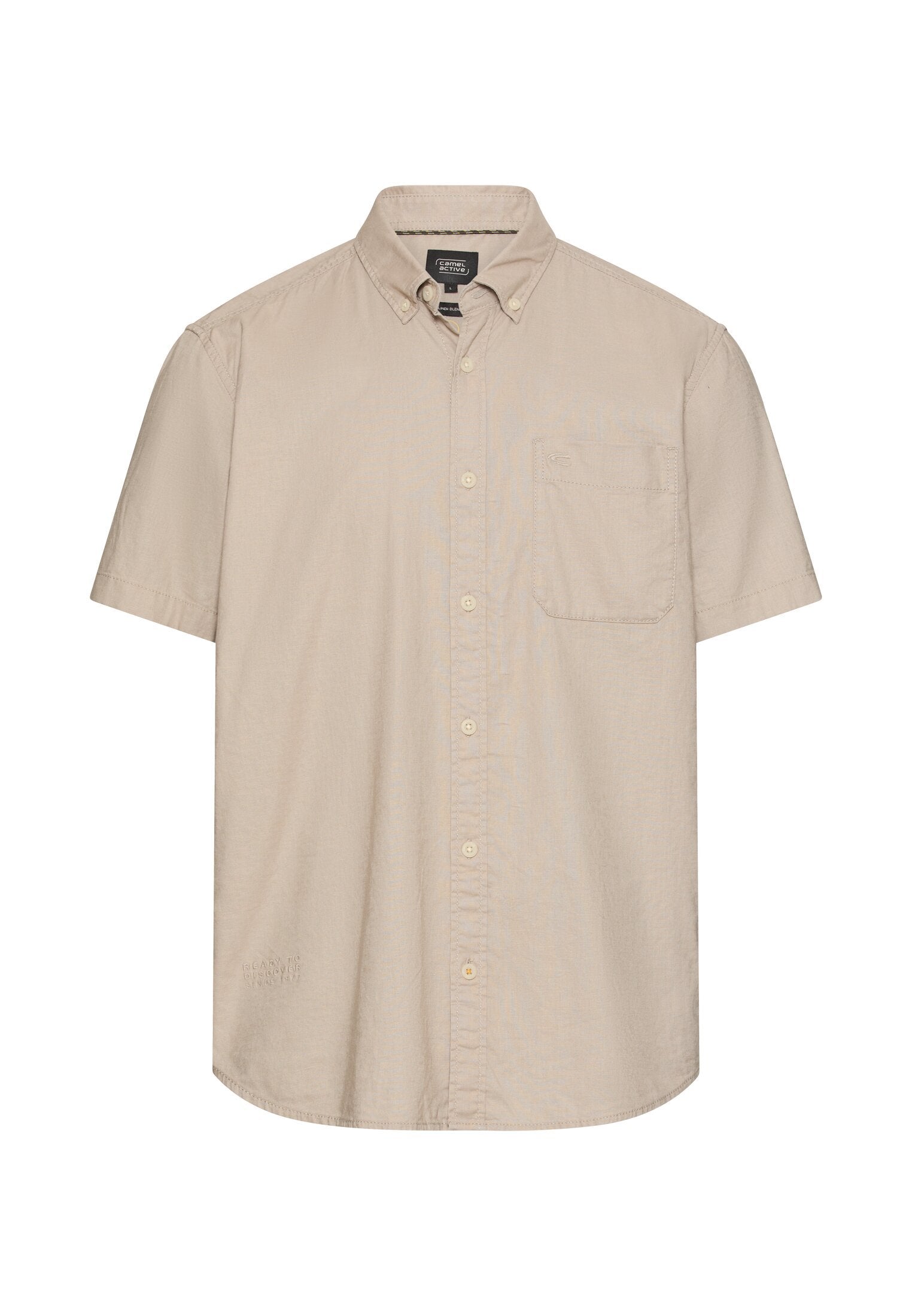 Kurzarmhemd aus Leinenmix (Light Beige)