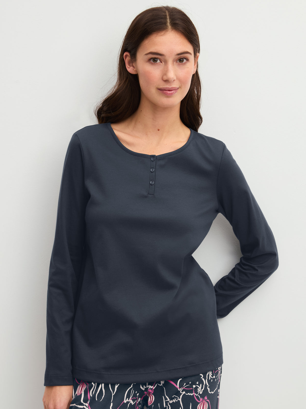 DAMEN Shirt langarm (Blue Night)