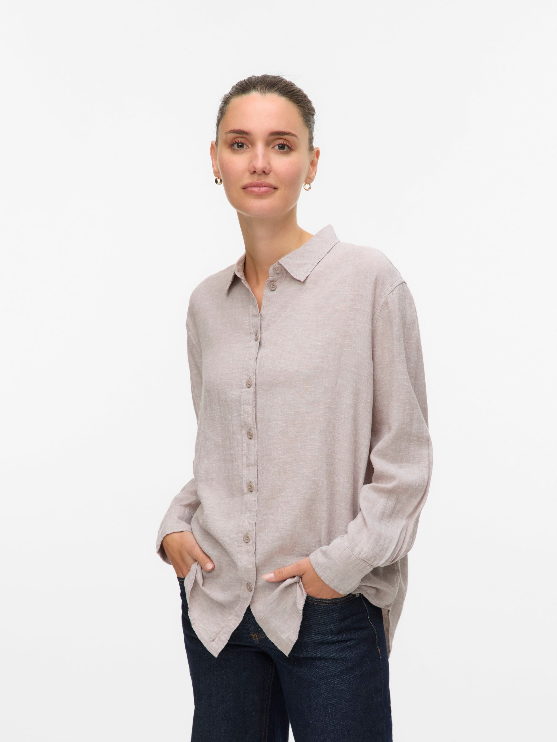 Vmlinn Ls Shirt Wvn Noos (Moon Rock/)