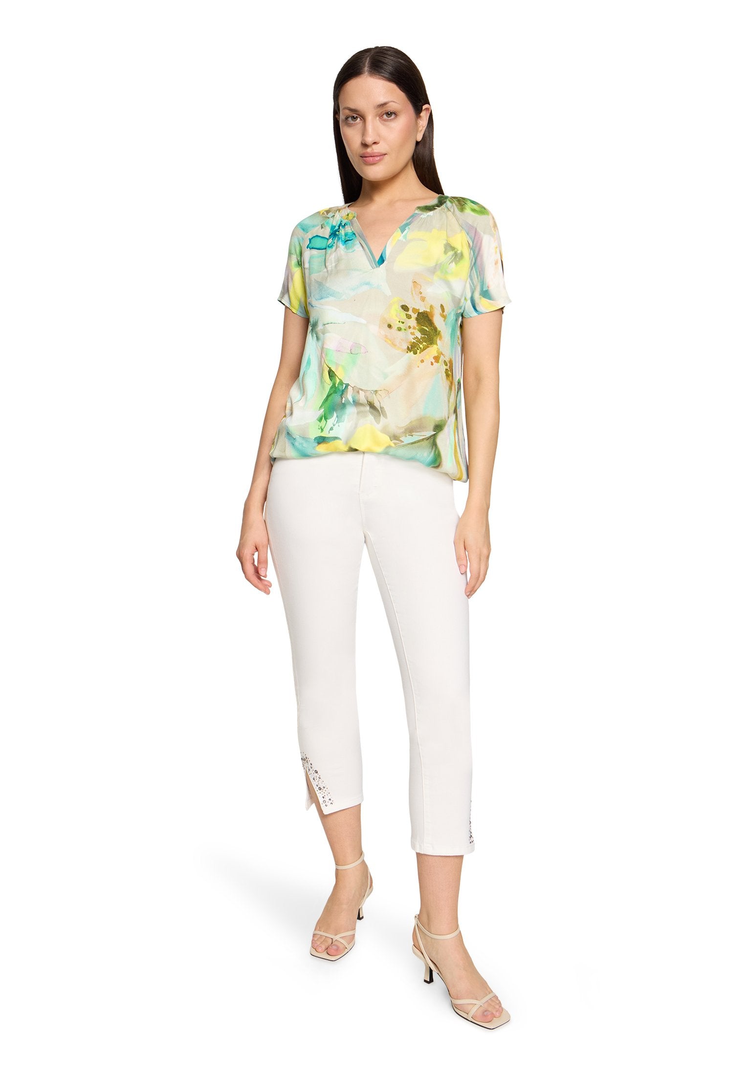 Satin-Bluse (Mint/nature)