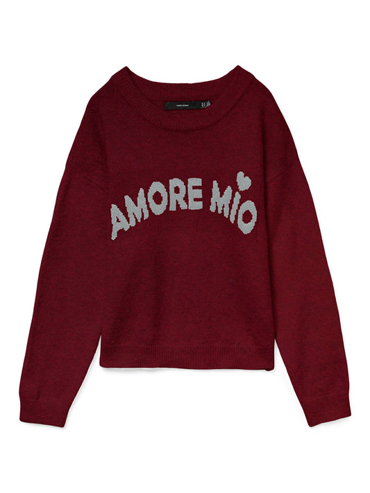 Vmamoremio Ls O-neck Pullover Boo (Syrah/mela)