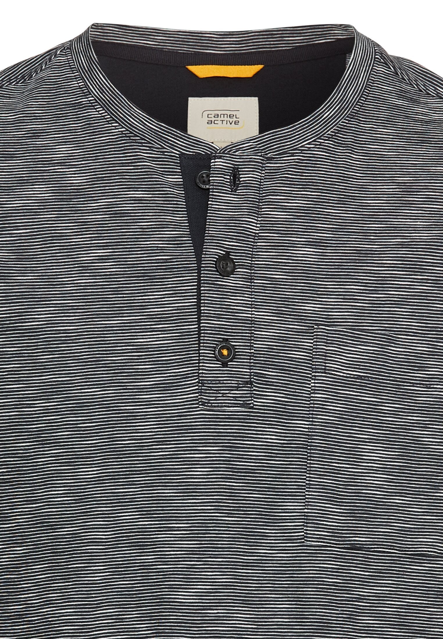Kurzarm Henley aus reiner Baumwolle (Night Blue)