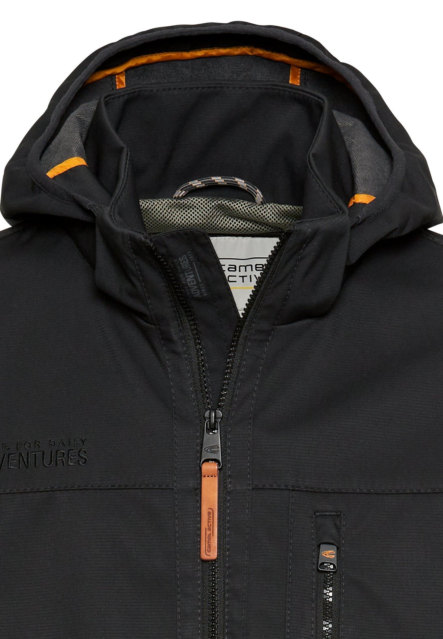 Wasseravbweisende Softshell-Jacke mit abnehmbarer Kapuze (Asphalt)