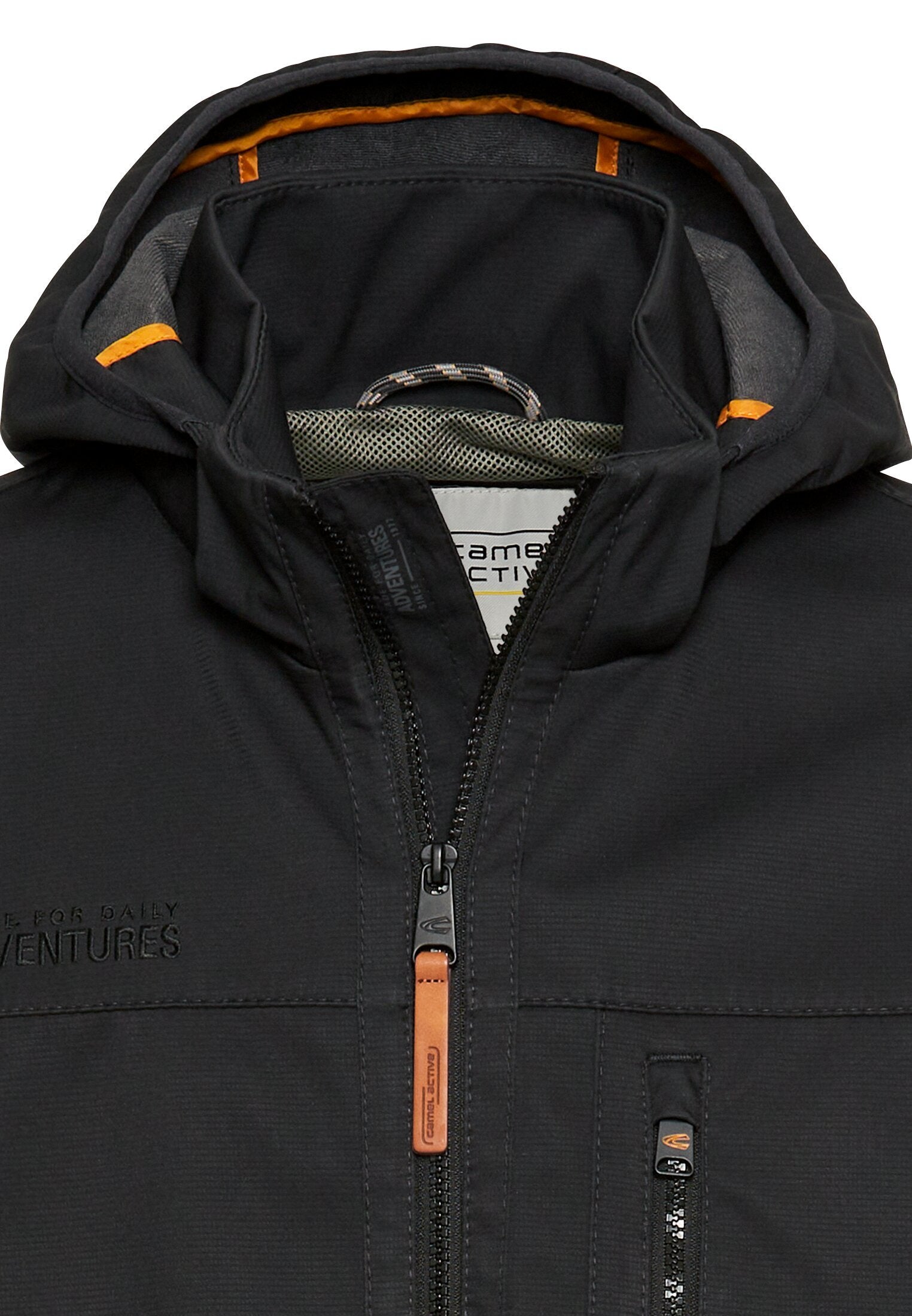 Wasseravbweisende Softshell-Jacke mit abnehmbarer Kapuze (Asphalt)