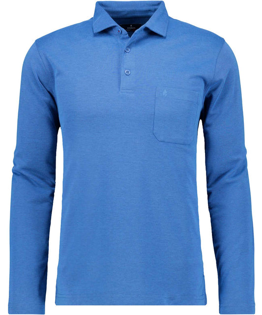 Softknit-Polo Kent-Kragen, Velvet-Touch (Blau)