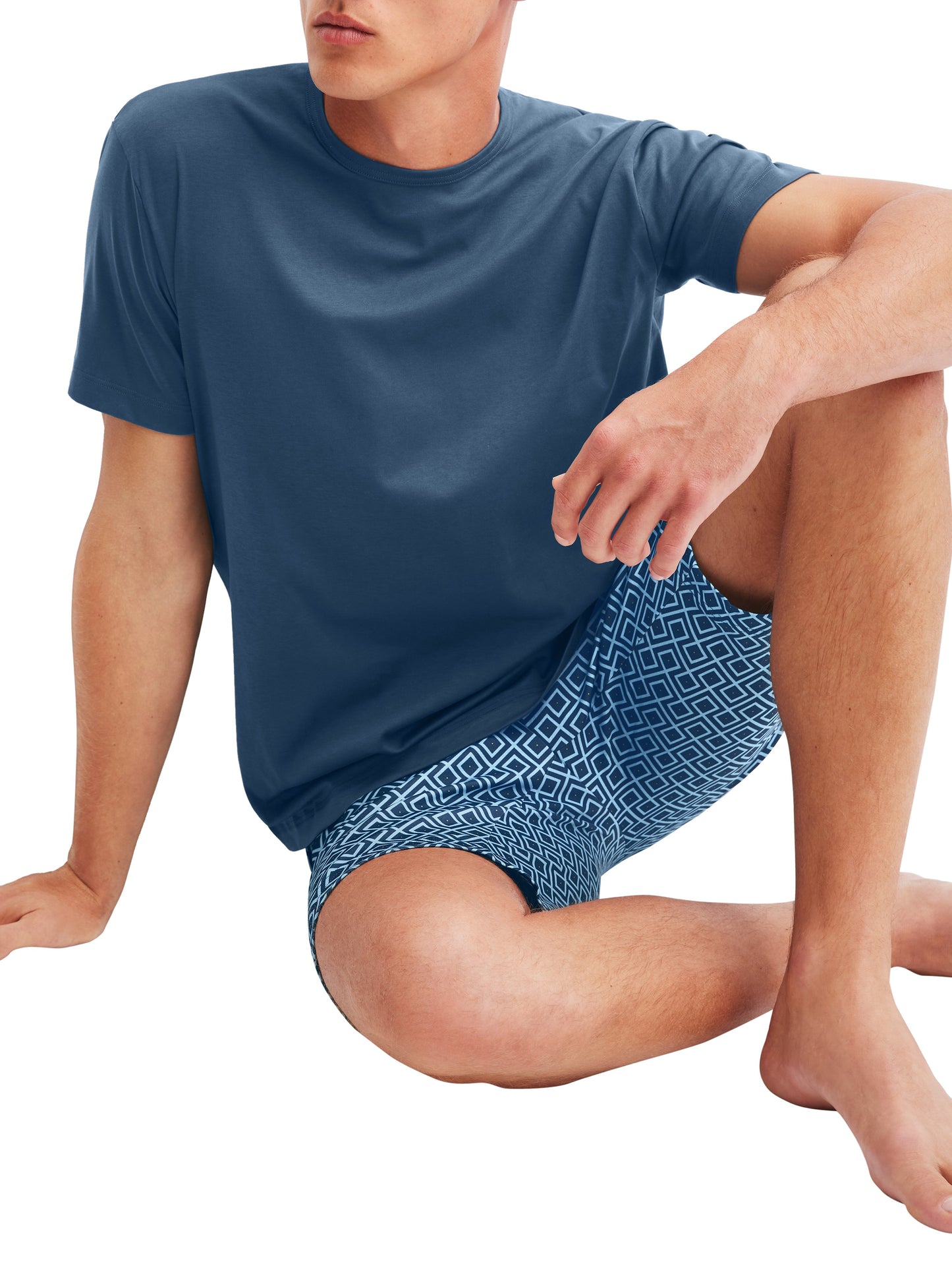 HERREN Pyjama kurz (Atlantic Blue)