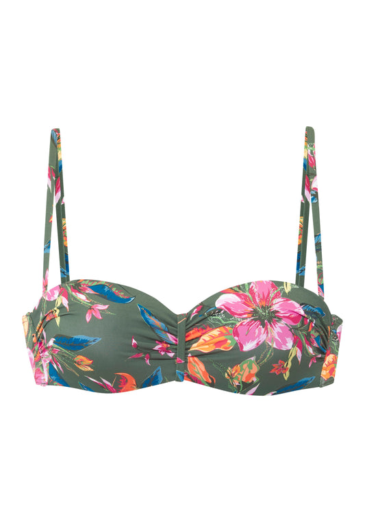 LASCANA Bügel-Bandeau-Top (Oliv Print)