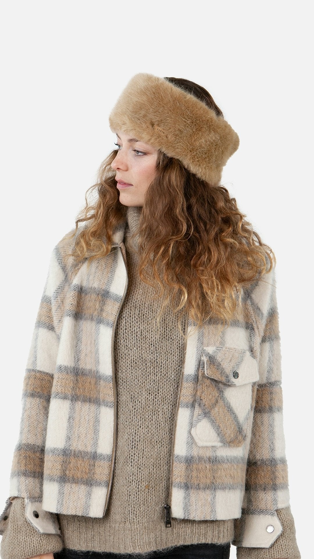 Fur Headband (Beige Light Brown)