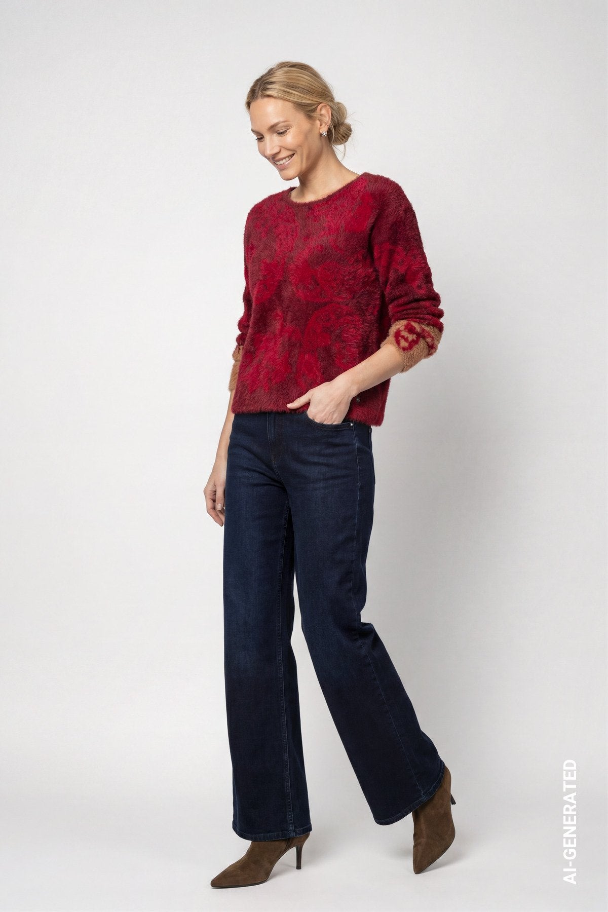Strickpullover mit Paisley-Muster (Red Dahlia Gemus)