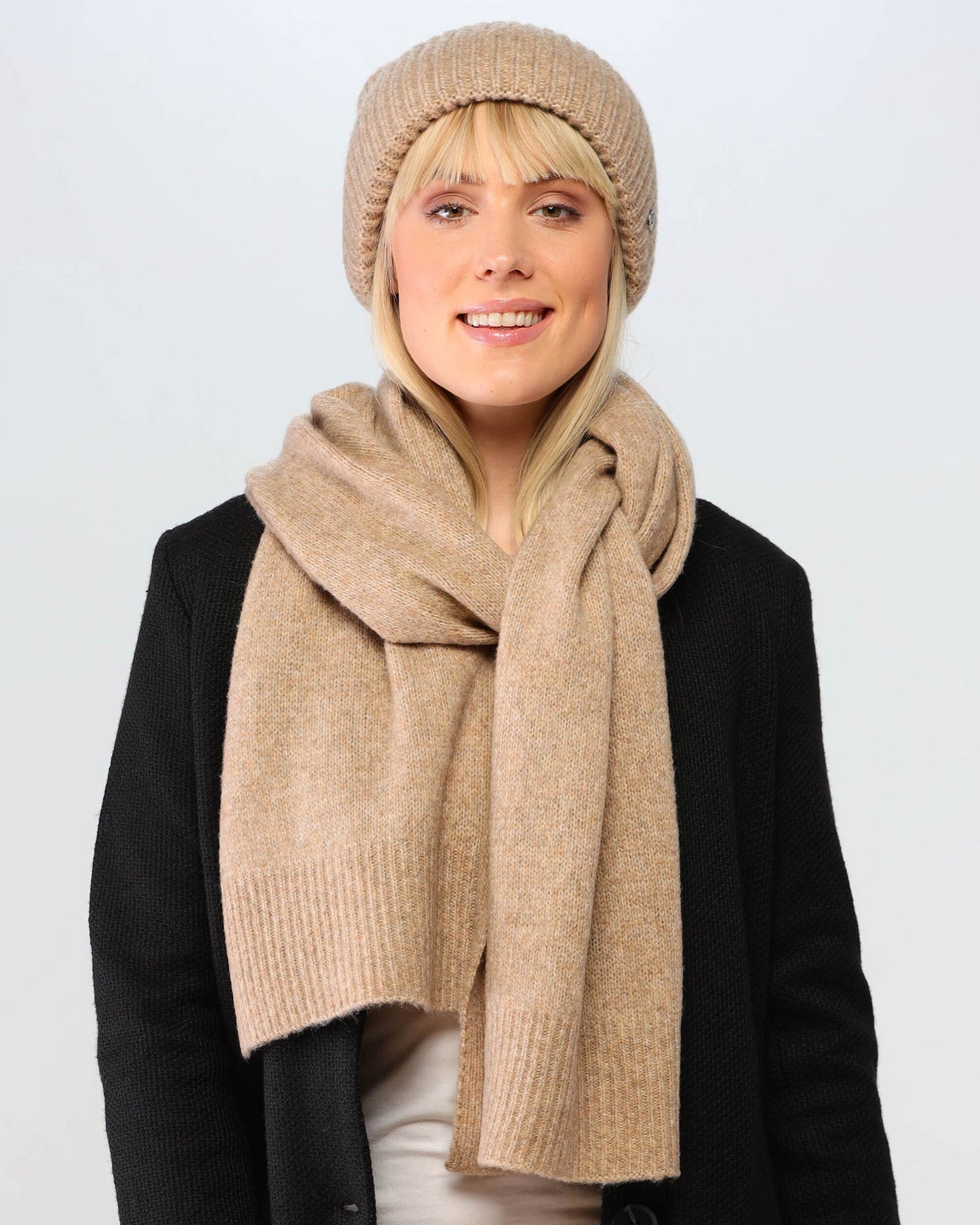 Mütze Strickmütze in Wollmischung (Camel)