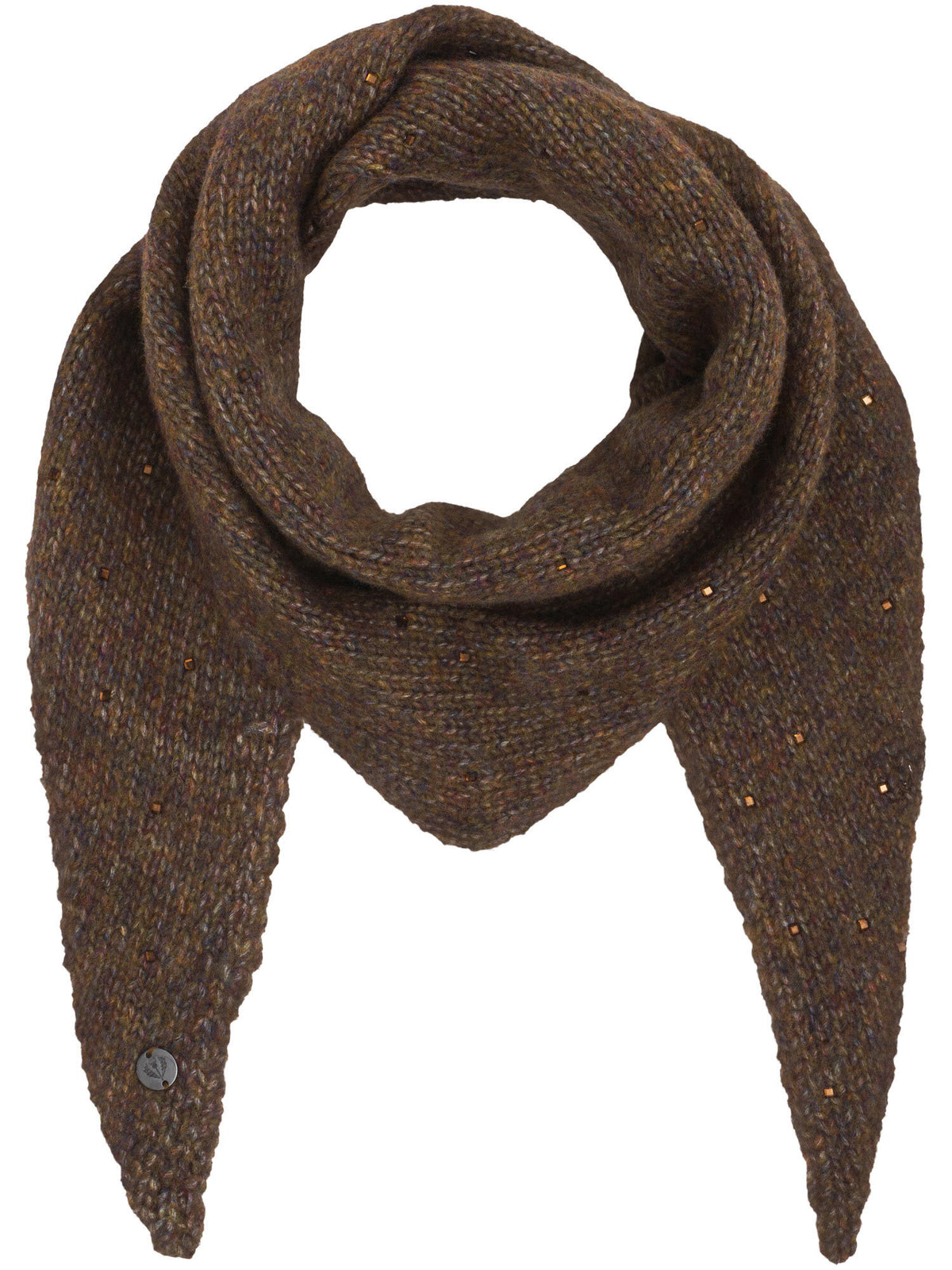 Polyacryl Nicki Meliertes Dreieckstuch mit Strass-Steinchen (Brownie)