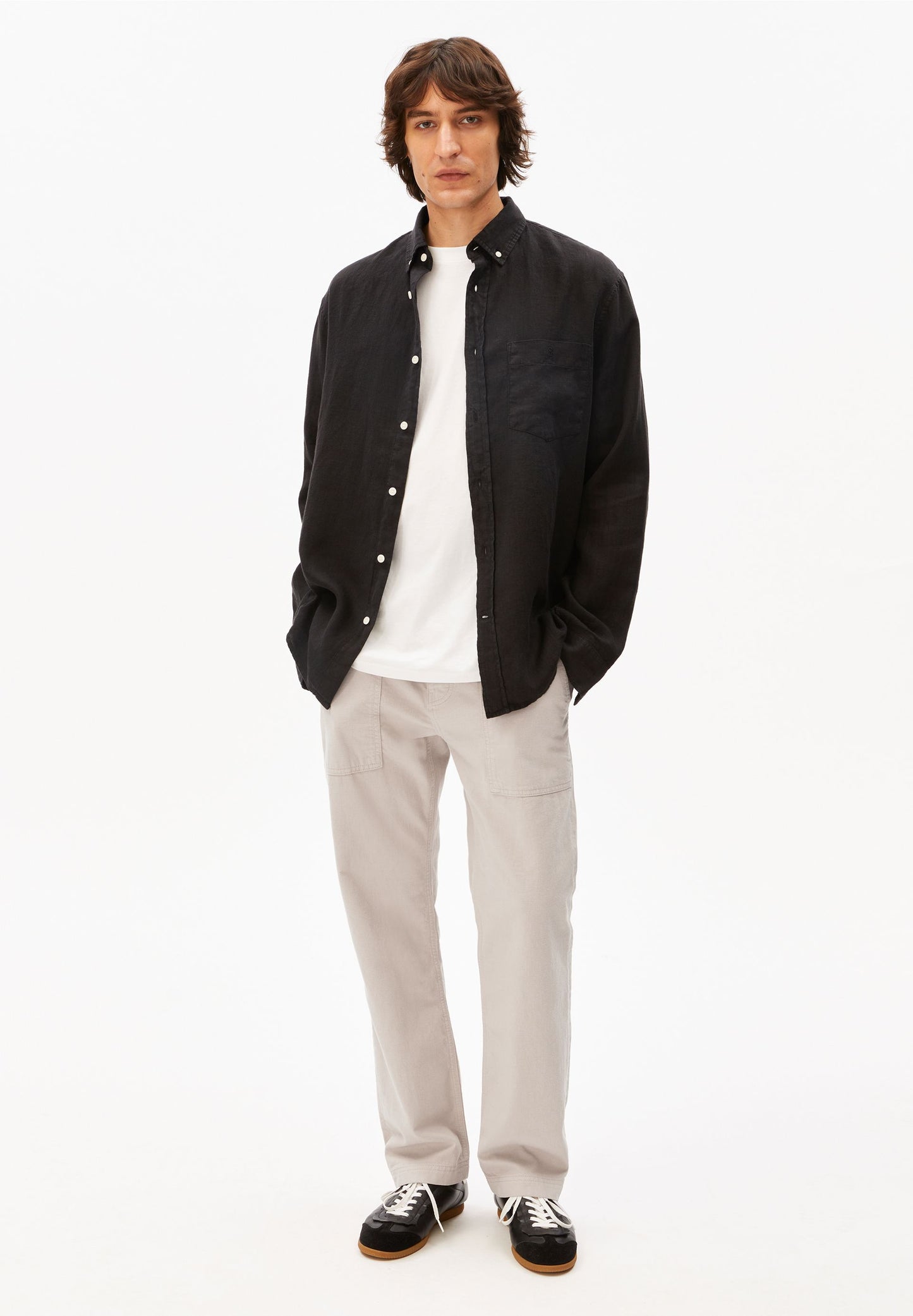 Linen Longsleeve Shirt (Black)