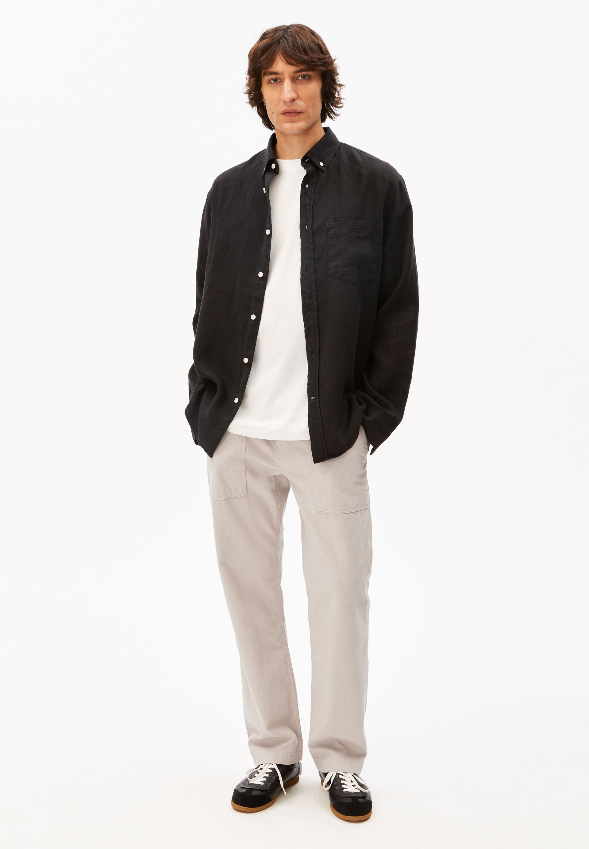 Linen Longsleeve Shirt (Black)
