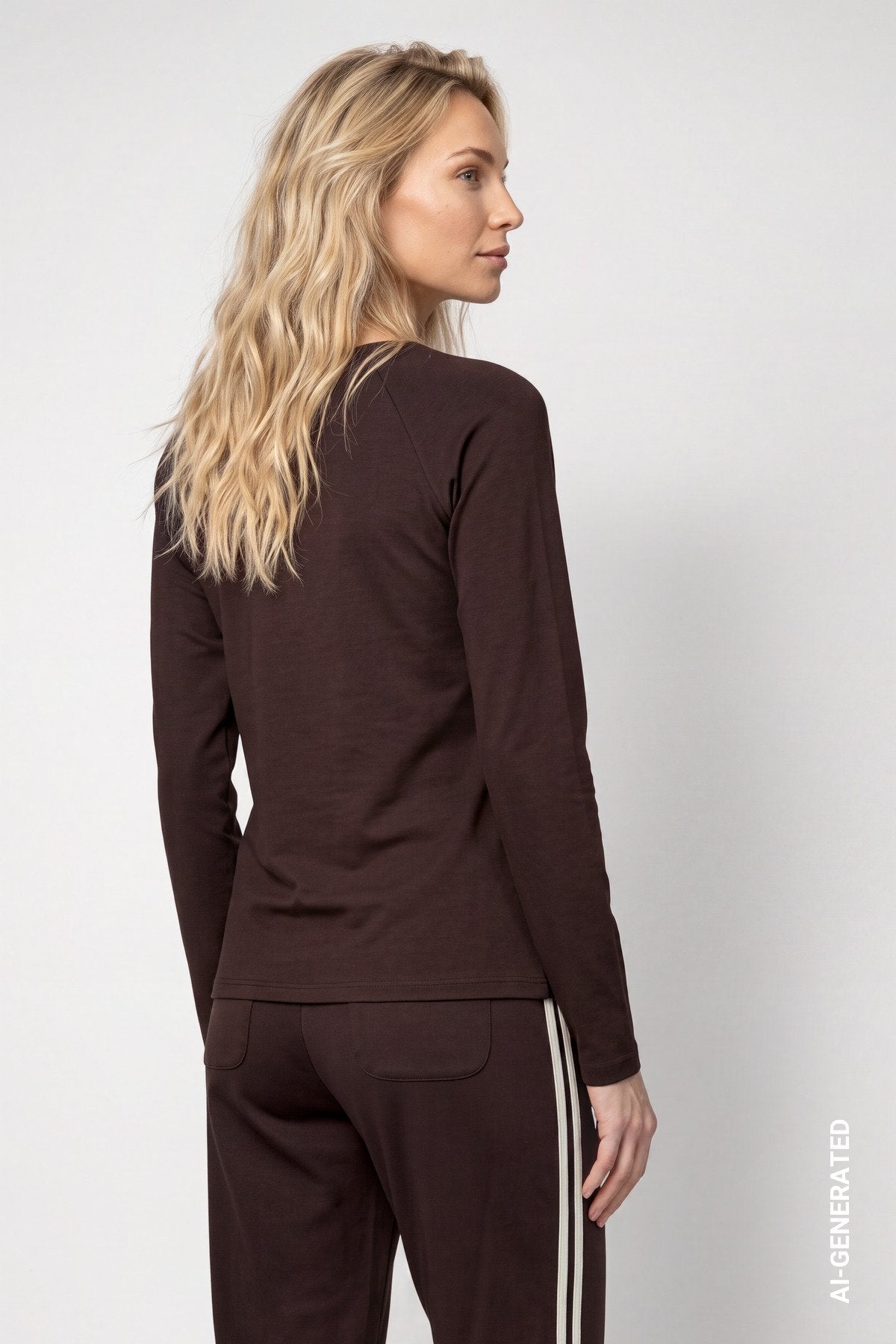 Basic-Langarmshirt (Black Coffee)