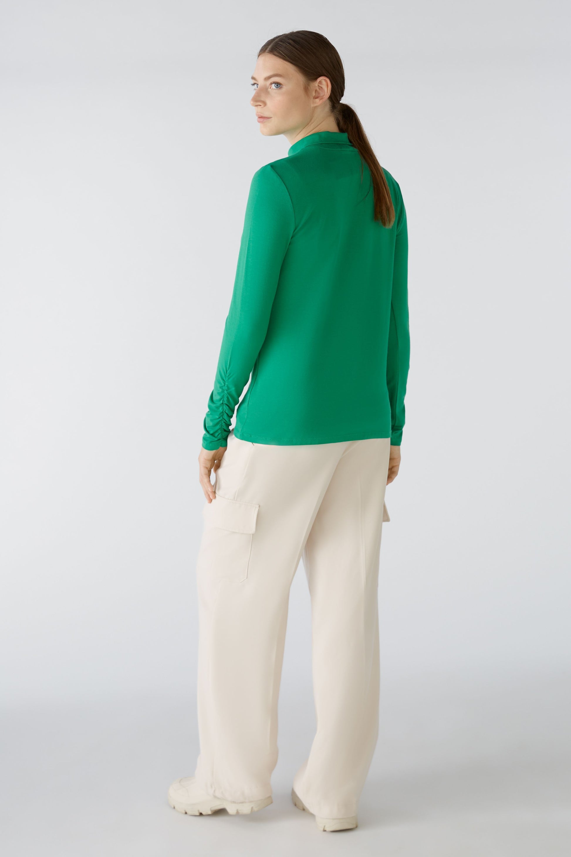 Stehkragenshirt elastische Cotton-Modalqualität (Green)