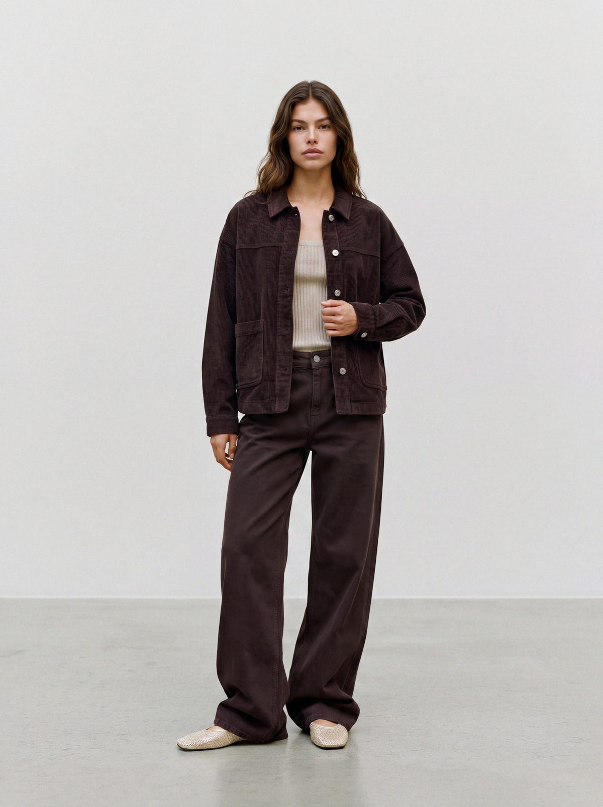 Vmjamie Ls Corduroy Shacket Mix Noos (Chocolate Tor)
