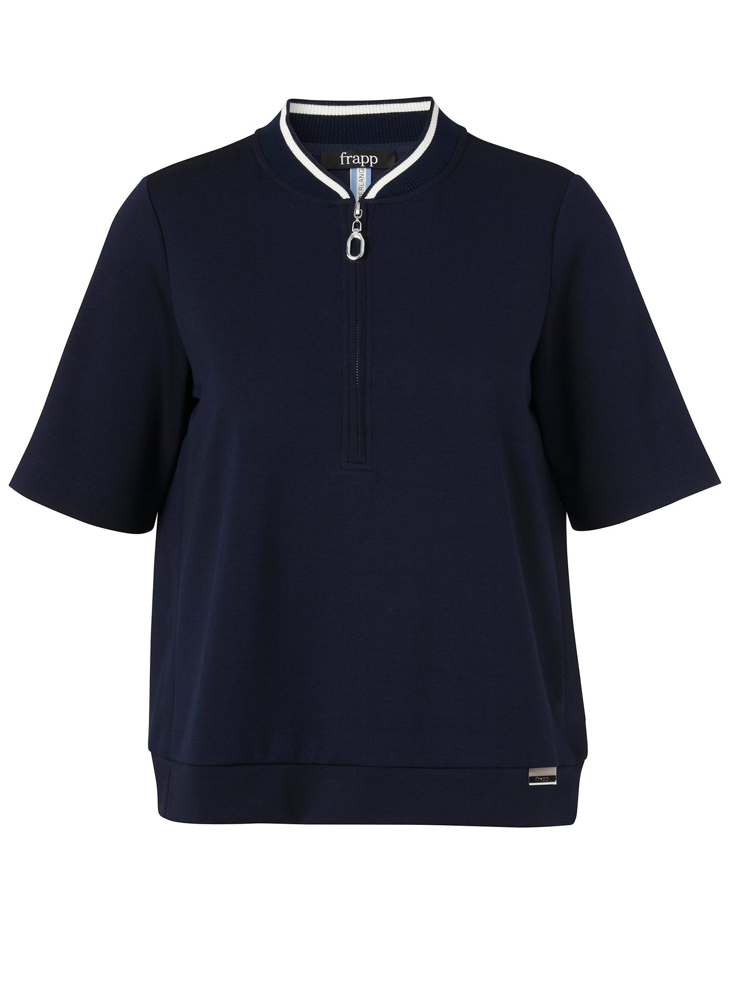 Sweatshirt Rundhals 1/2 Arm Reißverschluß (Navy / Butter)