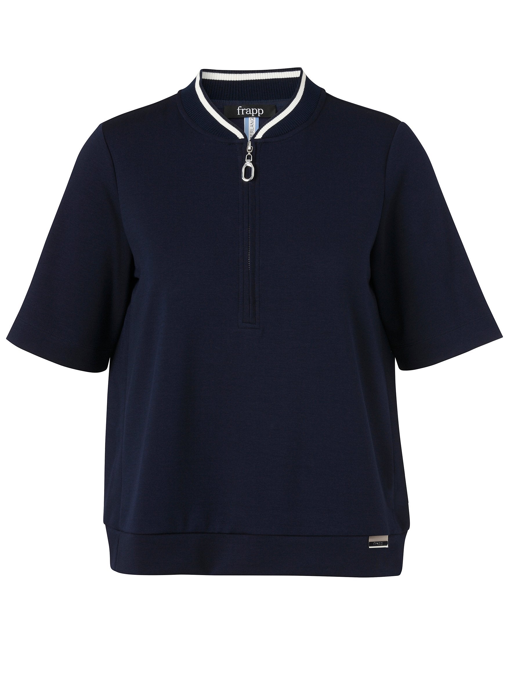 Sweatshirt Rundhals 1/2 Arm Reißverschluß (Navy / Butter)