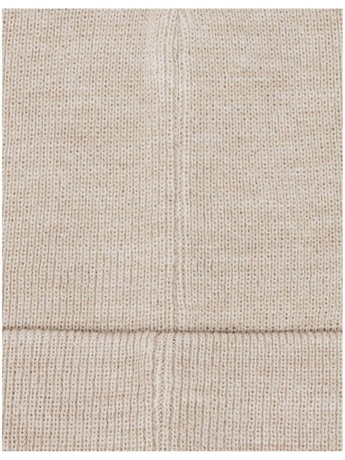 Polyacryl Kopfbedeckung Einfarbige bugatti Beanie mit breitem Rand (Beige)