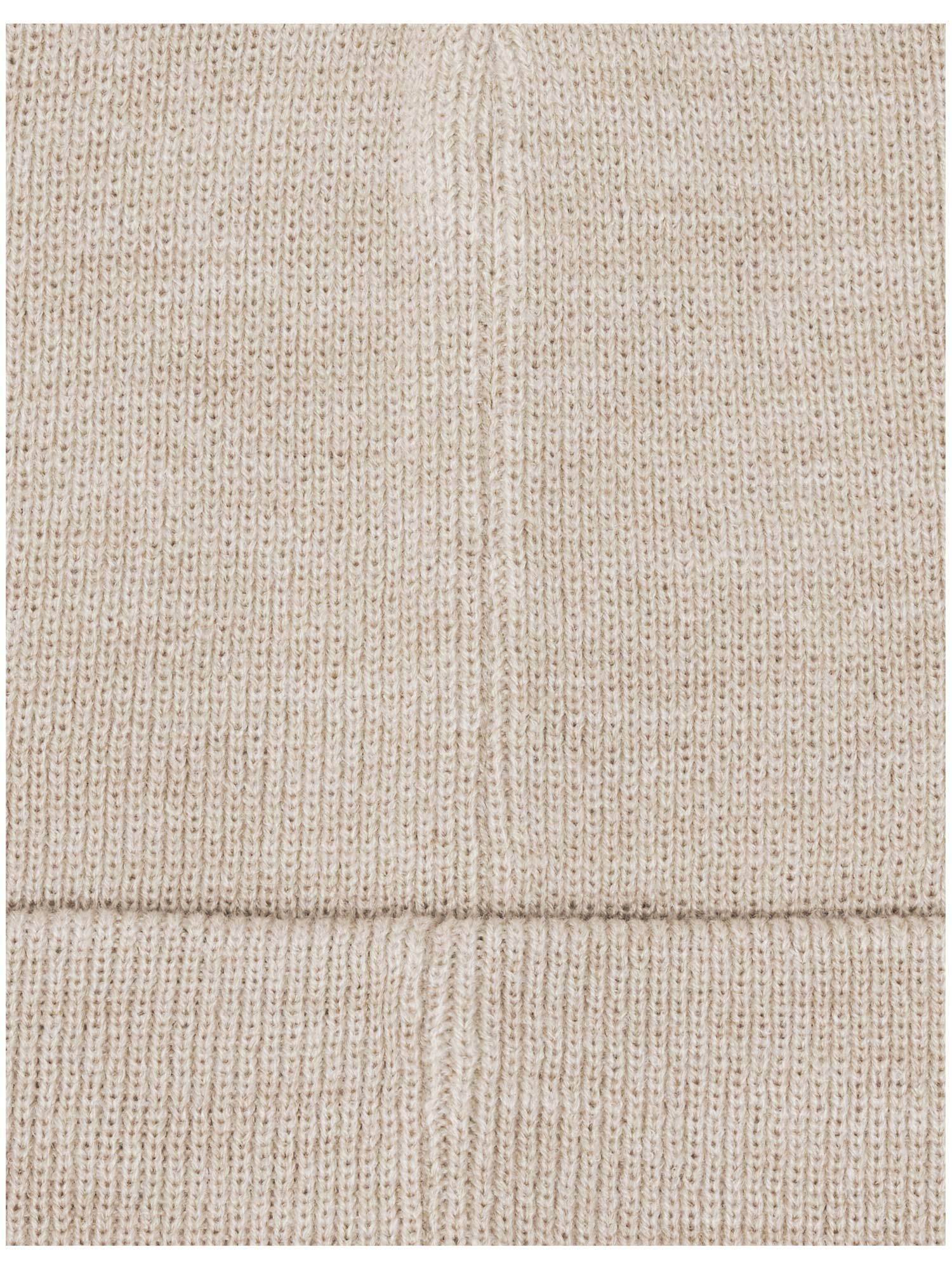 Polyacryl Kopfbedeckung Einfarbige bugatti Beanie mit breitem Rand (Beige)