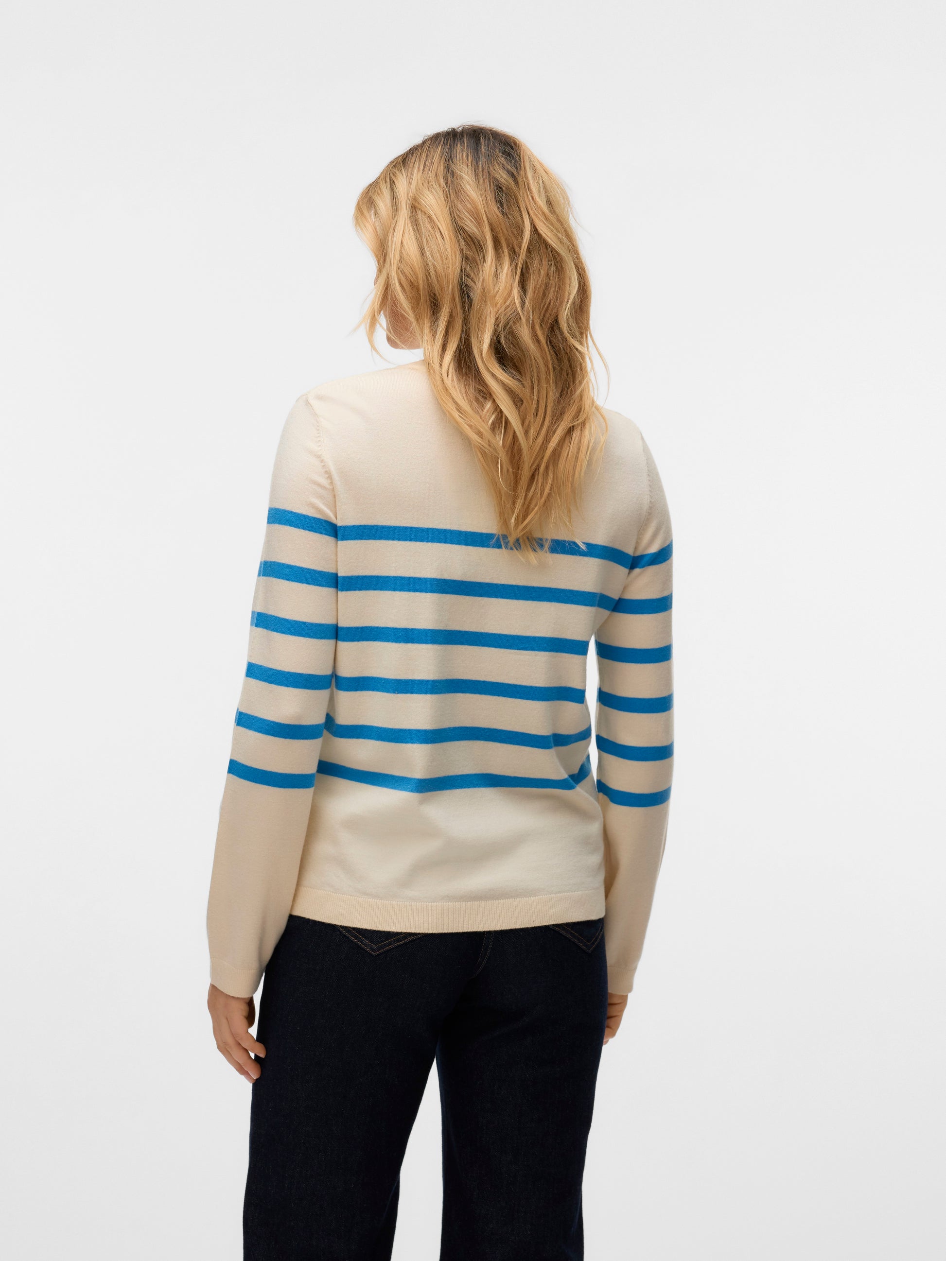 Vmsaba Plain Ls O-neck Pullover Ga Noos (Birch/azur)