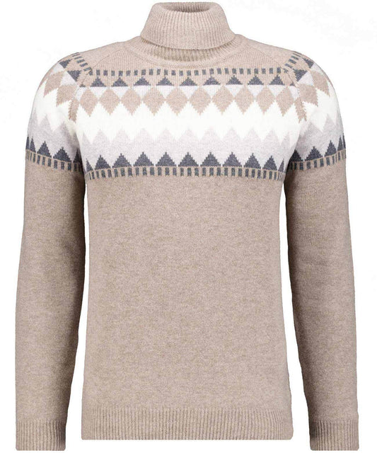 Rollkragen-Pullover Jacquard (Sand)