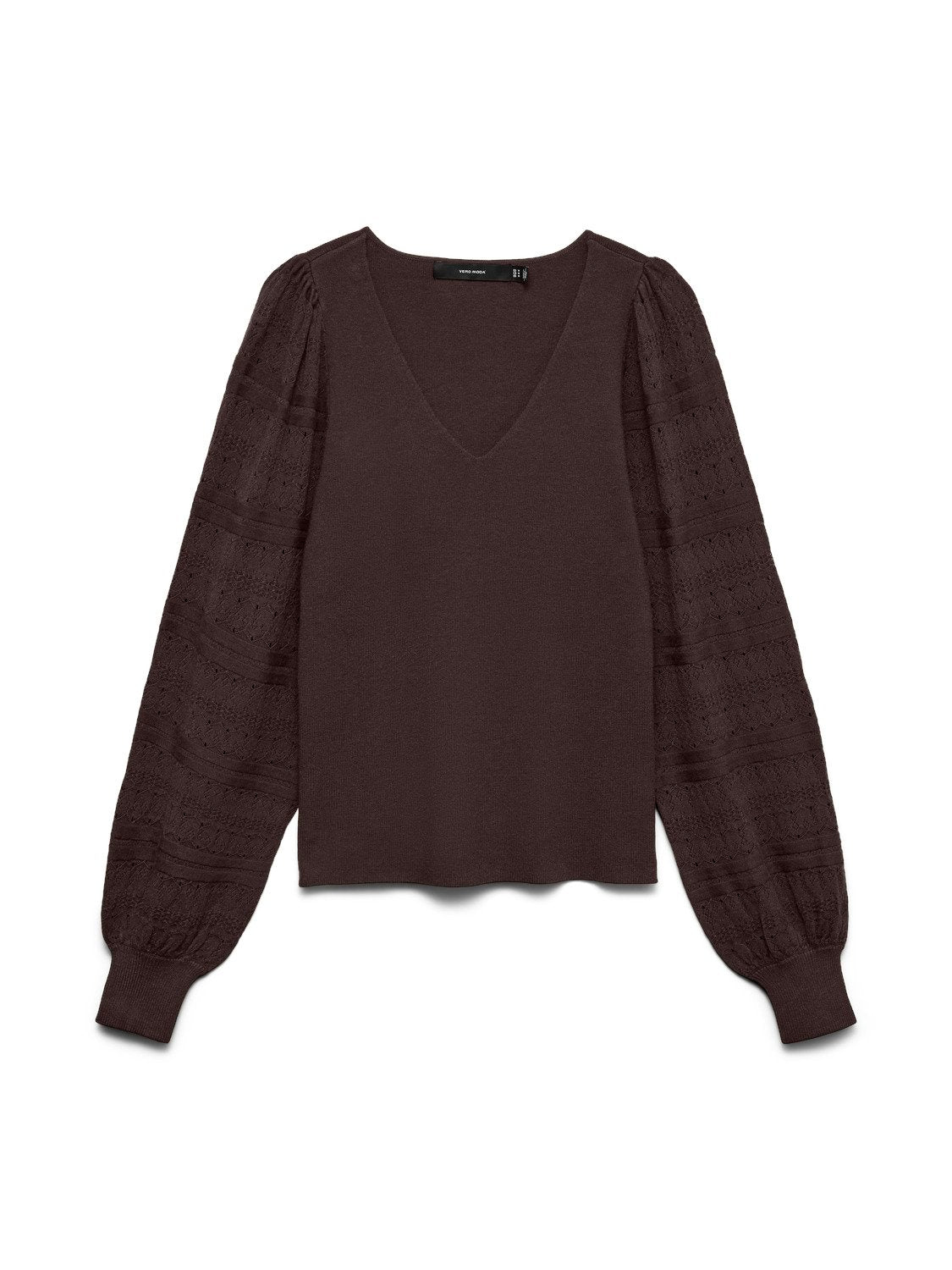 Vmnewlimone Ls V-neck Pullover Boo (Chocolate Tor)