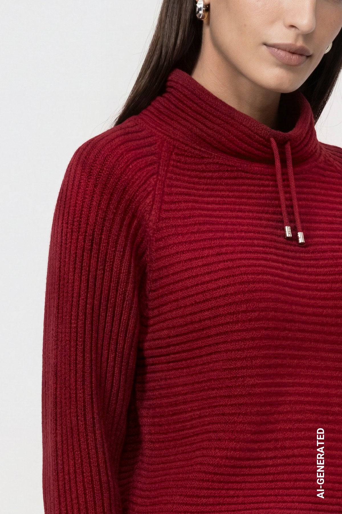 Pullover mit Rippenstruktur (Red Dahlia)