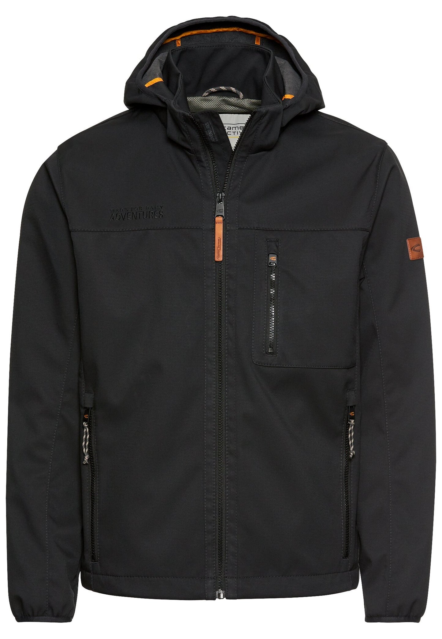 Wasseravbweisende Softshell-Jacke mit abnehmbarer Kapuze (Asphalt)