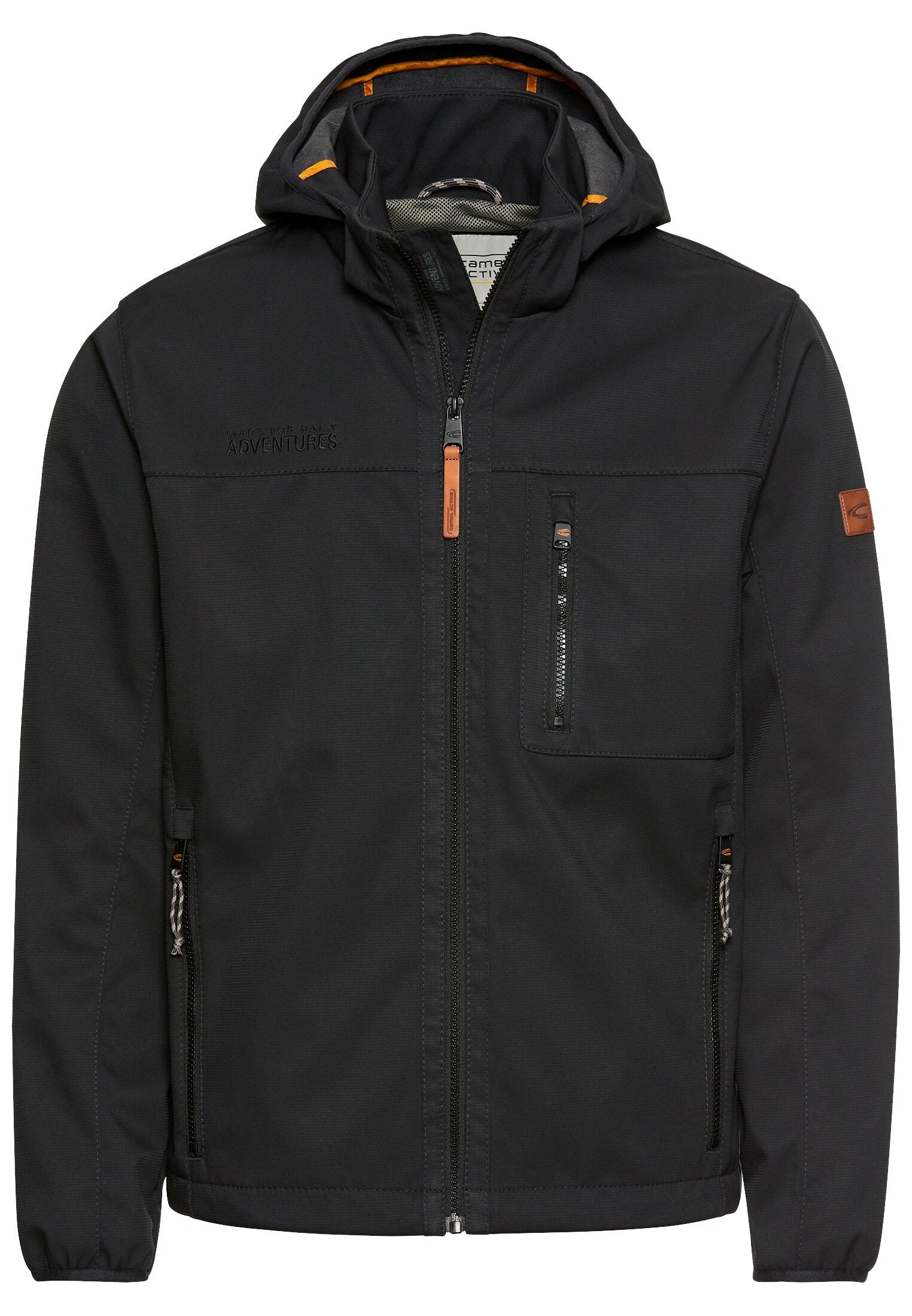 Wasseravbweisende Softshell-Jacke mit abnehmbarer Kapuze (Asphalt)