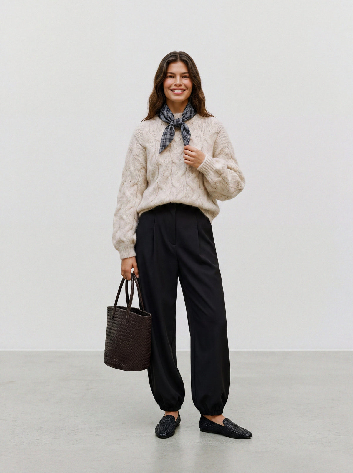 Vmmaybe Ls High Neck Cable Pullover Noos (Oatmeal)
