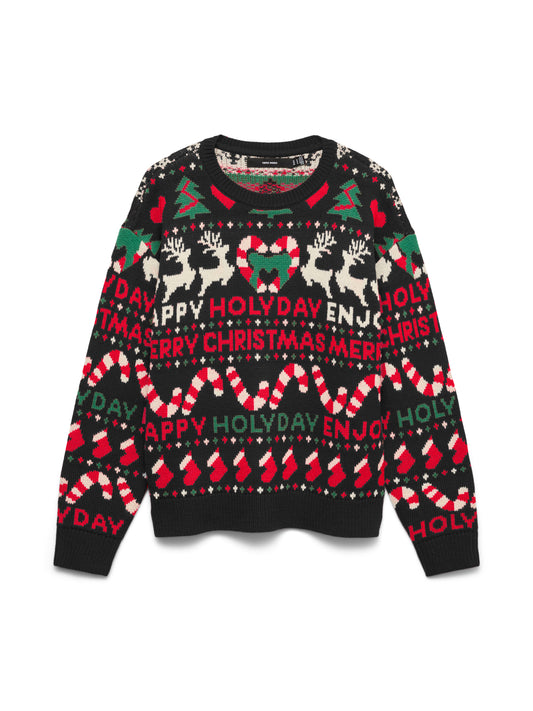 Vmxmas Holiday Ls Pullover Xmas (Black/w. V)