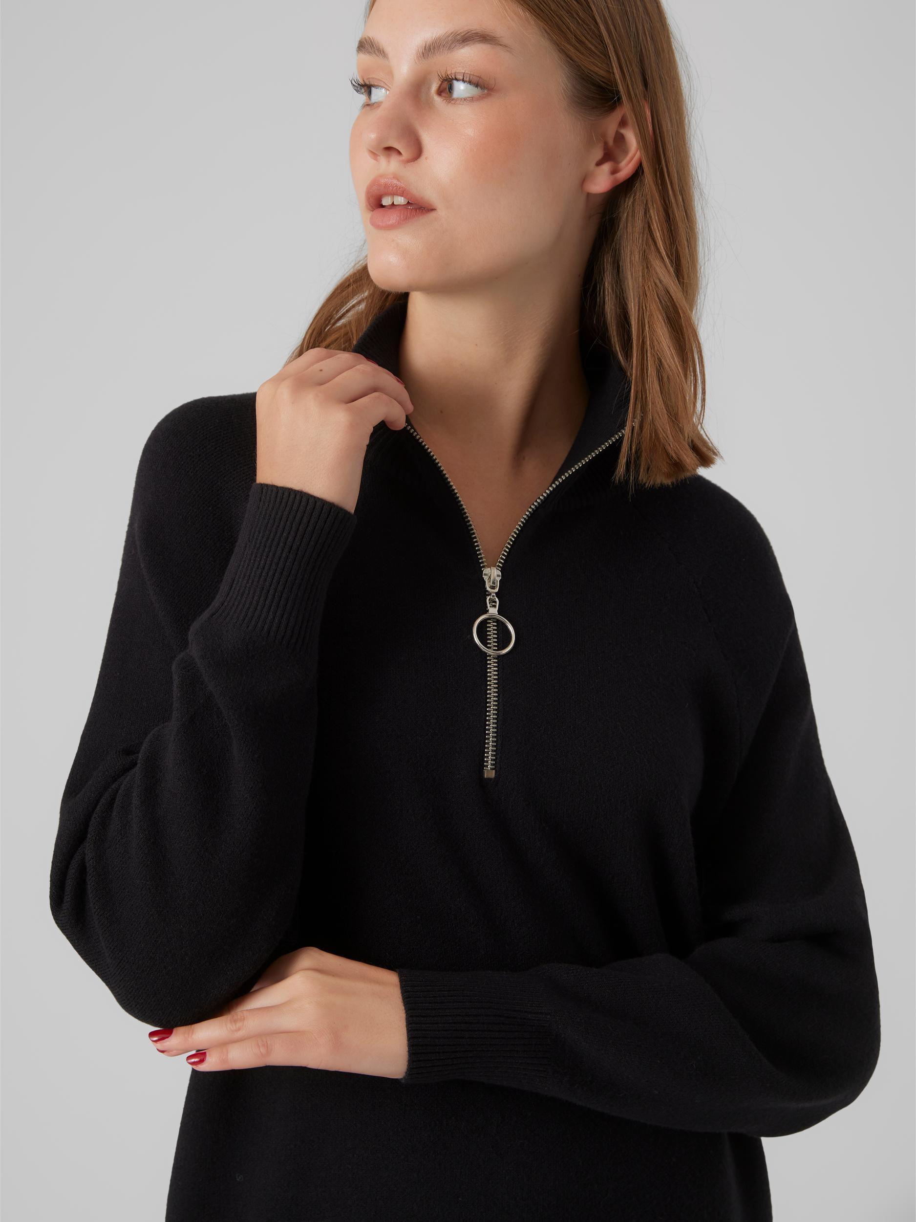 Vmgoldneedle Ls Highnck Zipper Dress Rep (Black)