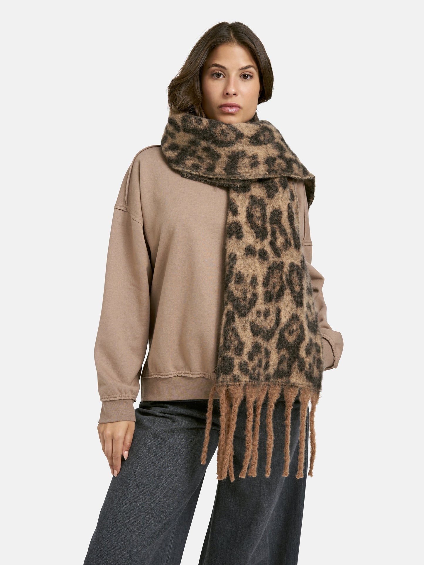 knit scarf (Camel Print)