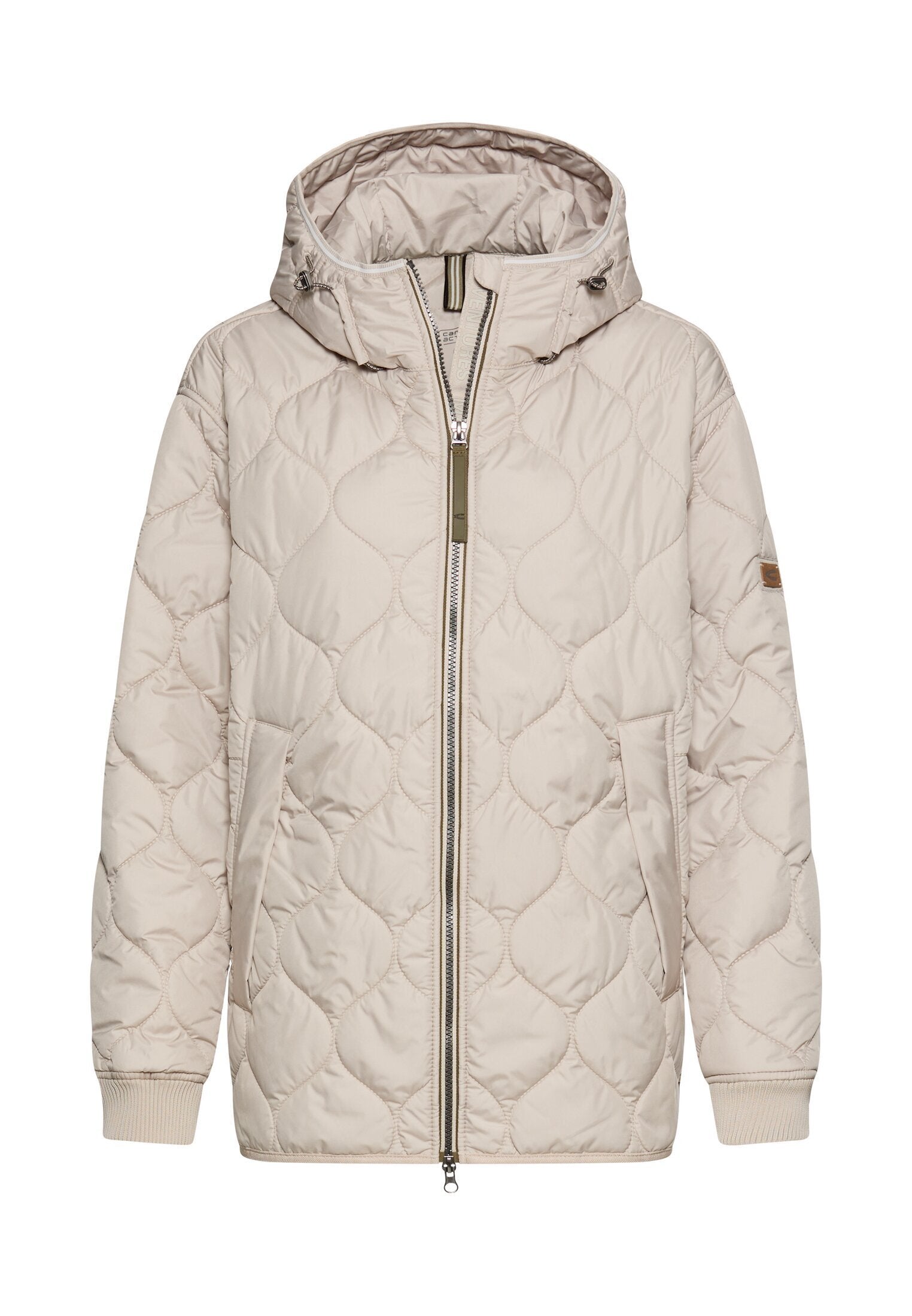 Wasserabweisende Oversized-Jacke mit 2-Wege Reißverschluss (Stone)