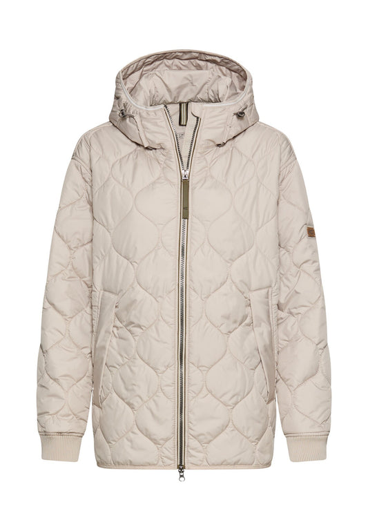 Wasserabweisende Oversized-Jacke mit 2-Wege Reißverschluss (Stone)