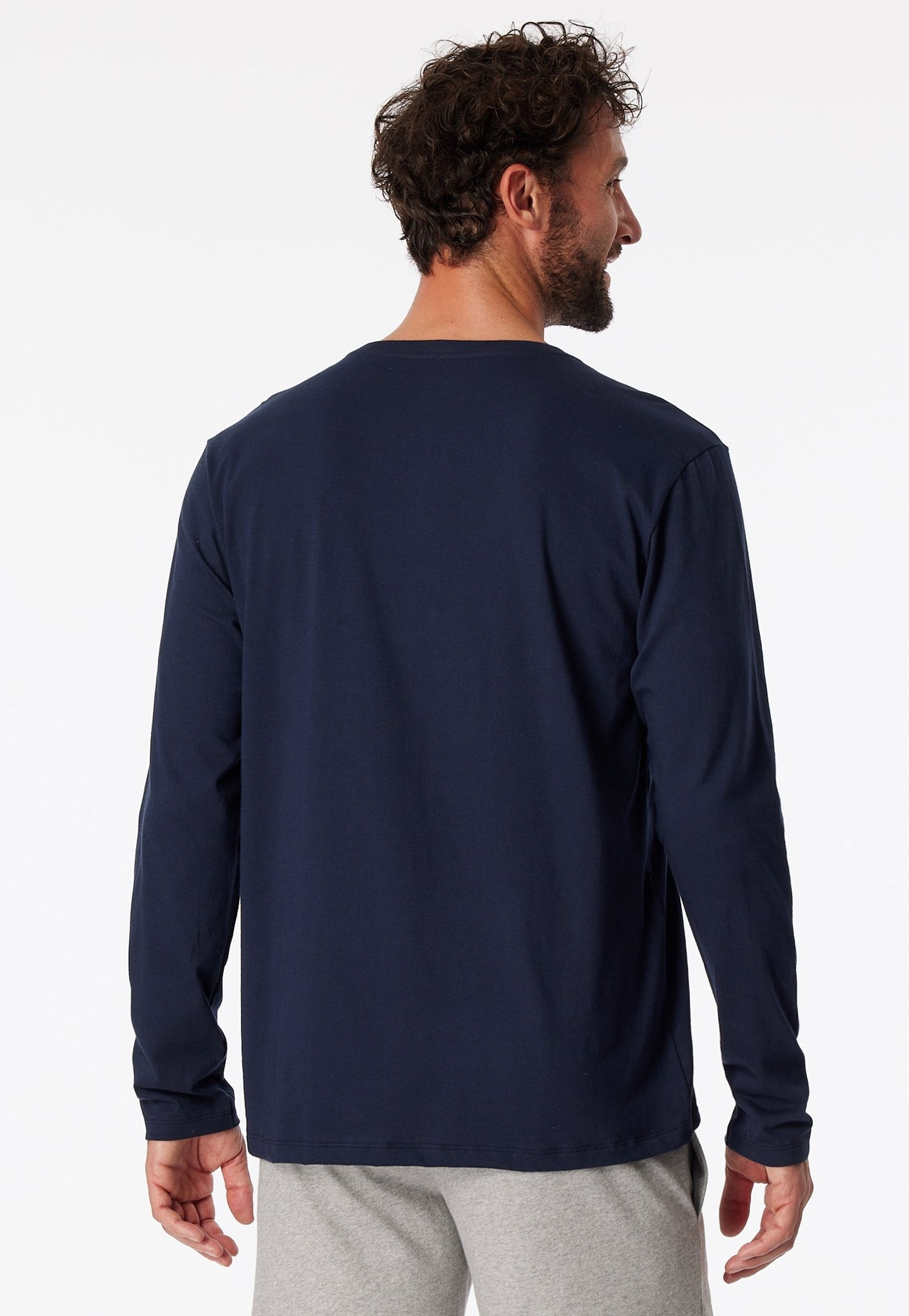 Langarmshirt Knopfleiste (Dunkelblau)