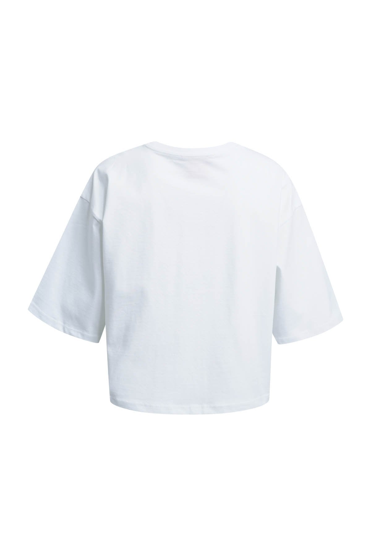 Boxy Cropped T-Shirt Print Mix (Peach Print)