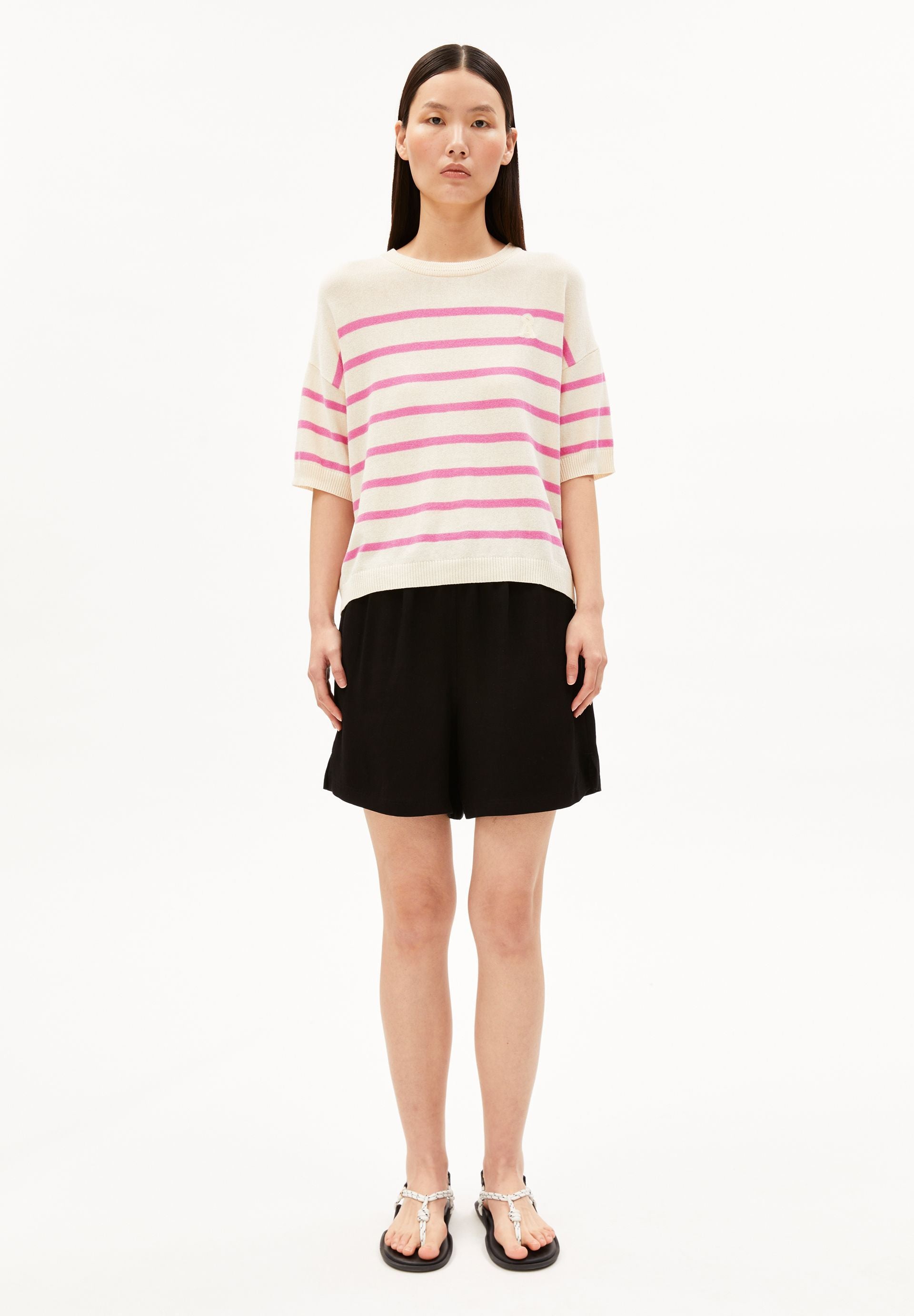 Striped Linen Blend Sweater (Undyed-washed B)