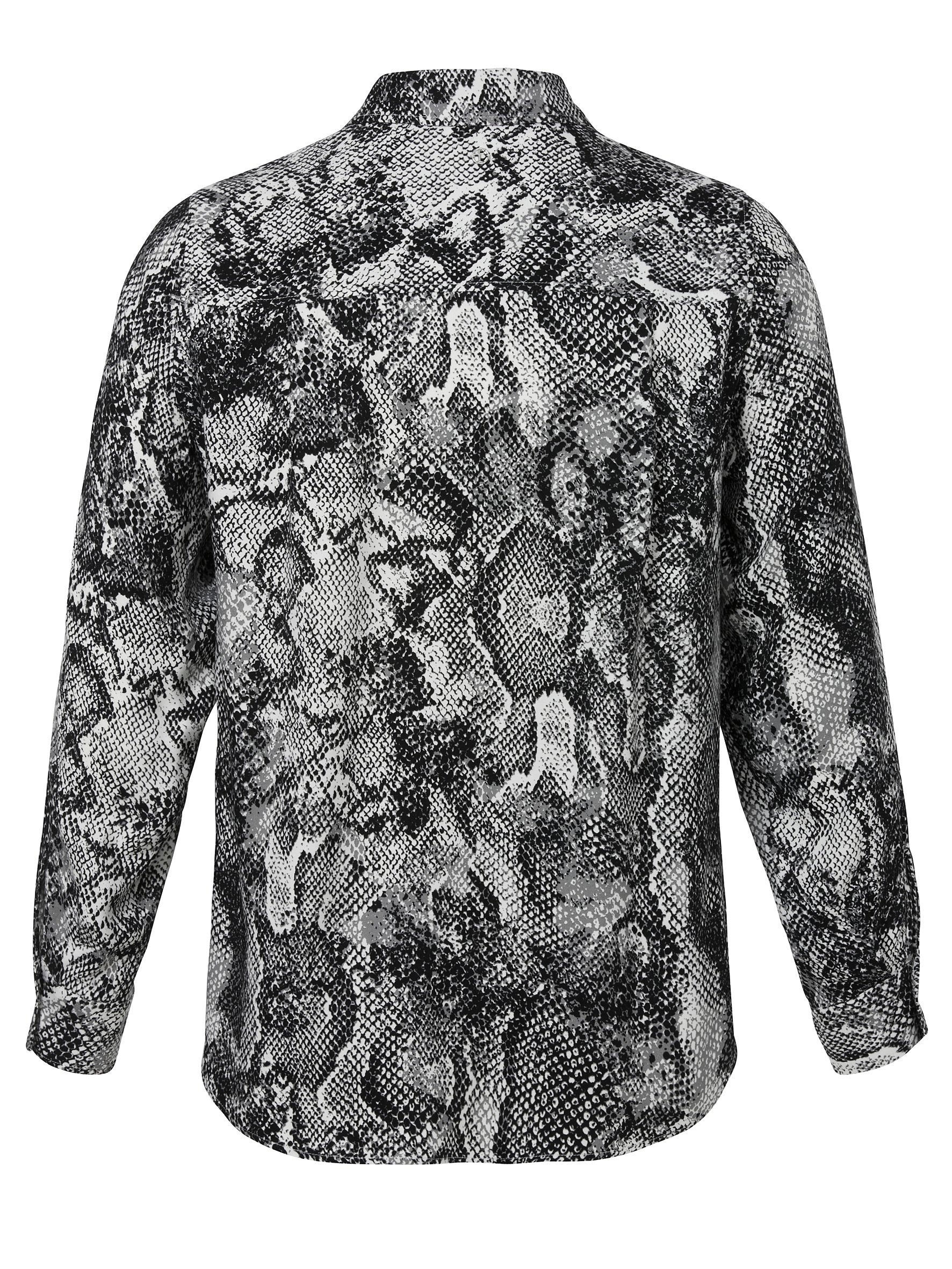 Bluse Hemdkragen 1/1 Arm Druck (Black Multicolor)