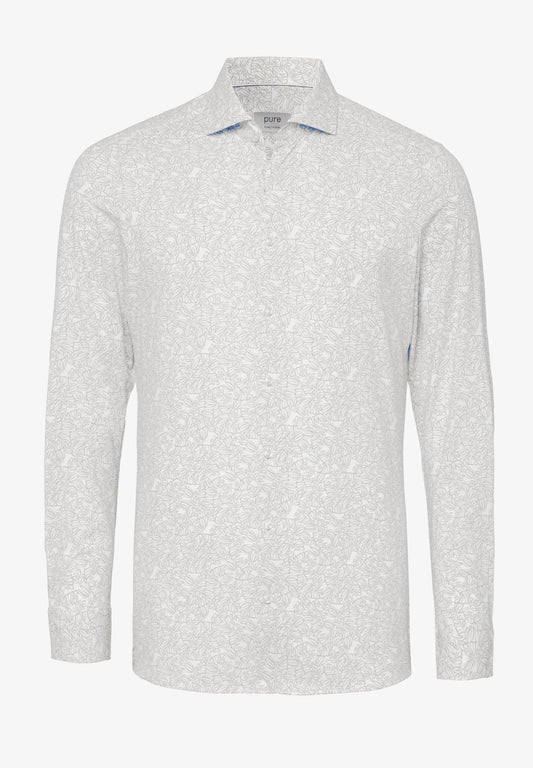 PURE- Functional Hemd Langarm (Druck Sand)