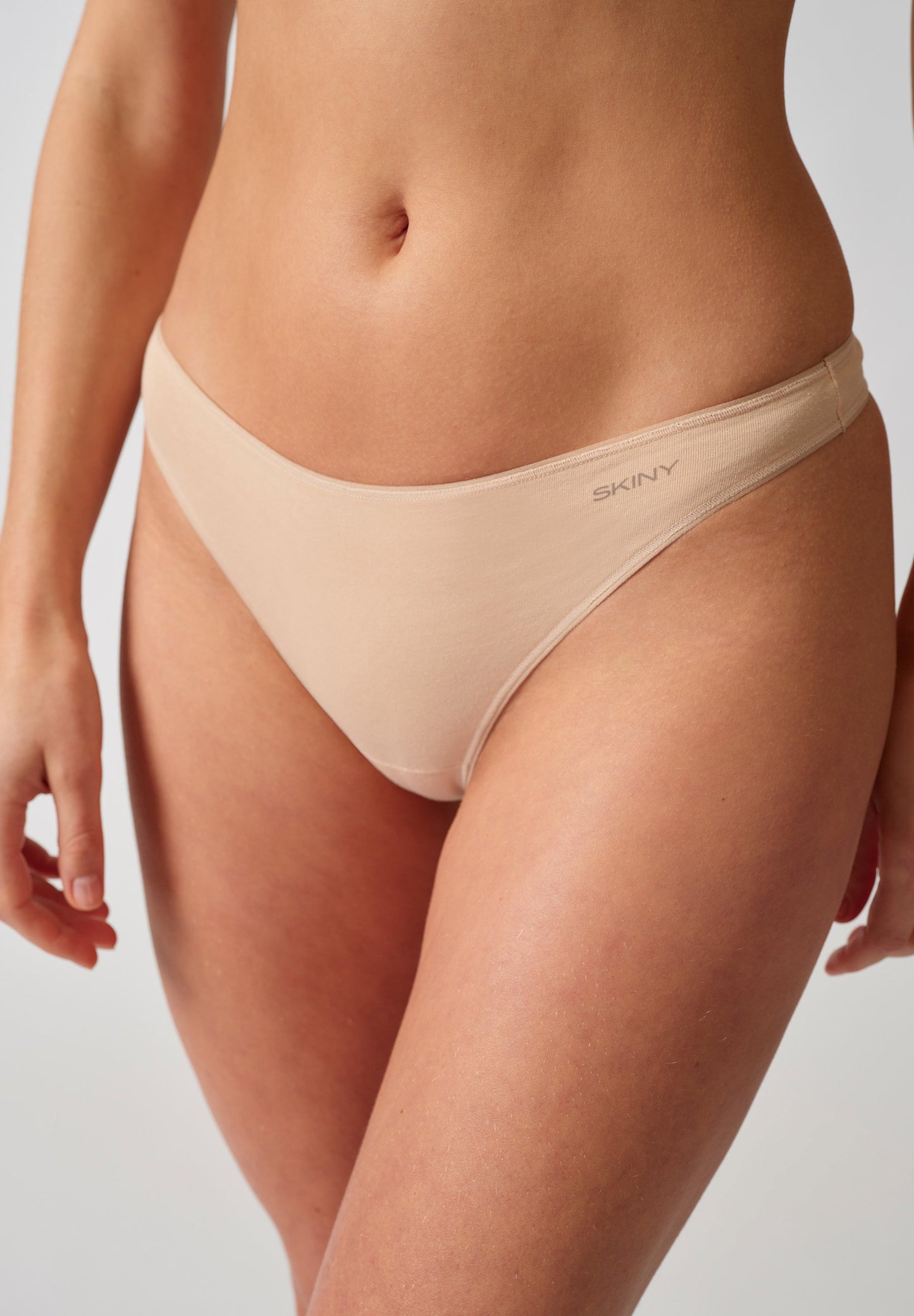 Skiny Damen String Doppelpack SKINY ADVANTAGE Cotton Stretch (Beige)