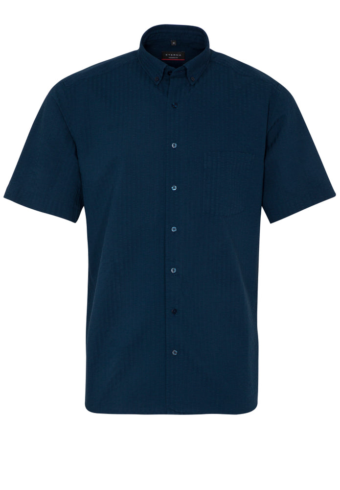 ETERNA Seersucker Hemd MODERN FIT (Marine)