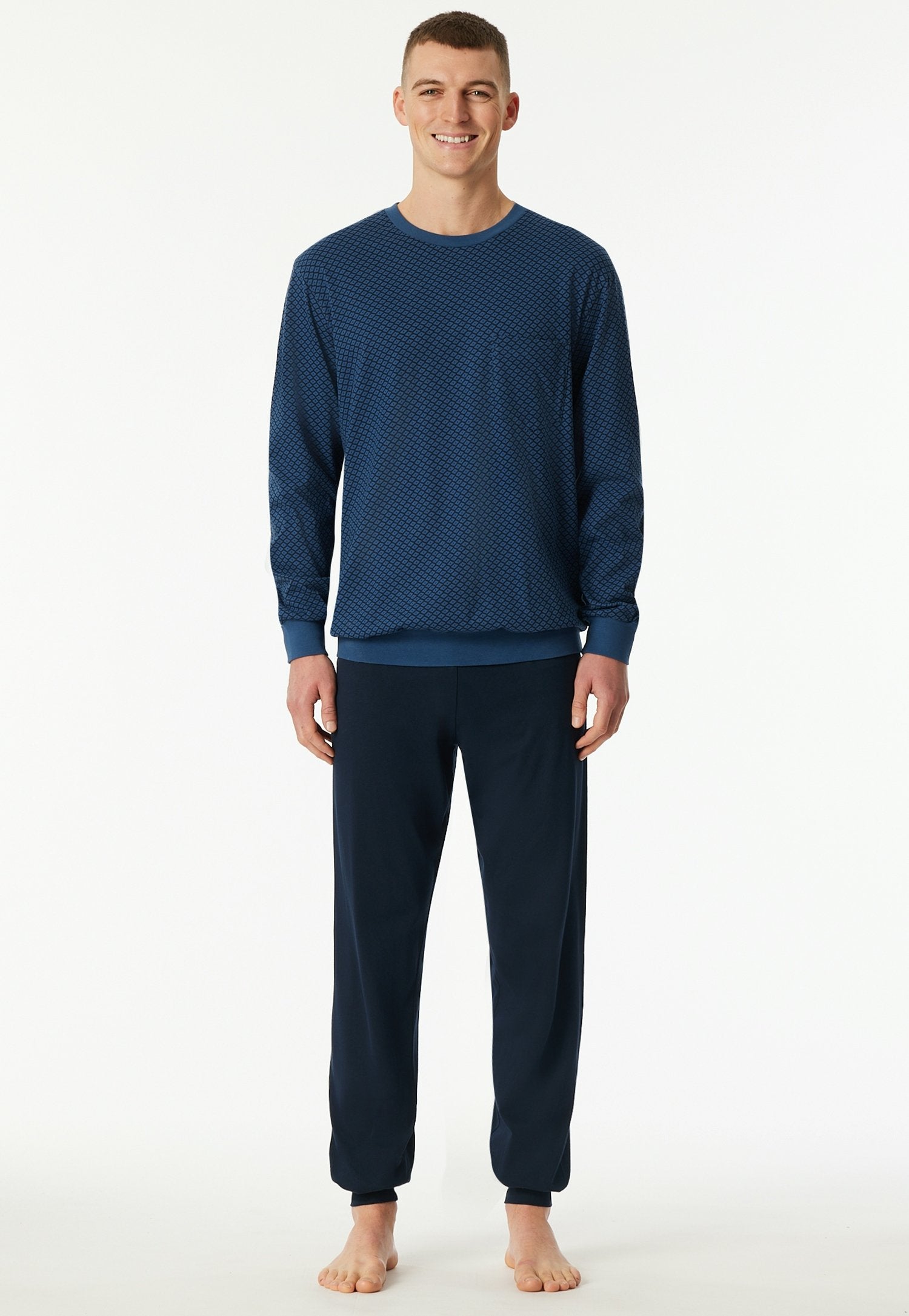Schlafanzug lang (Atlantikblau)