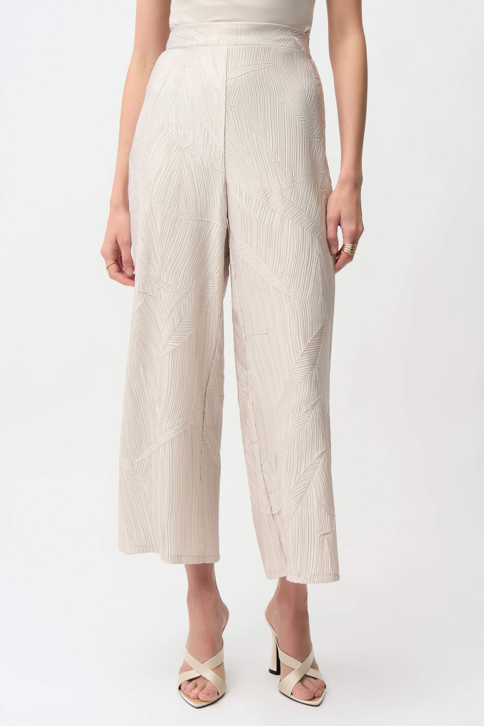 Plissierte Culotte-Hose aus Satin zum Hineinschlüpfen (Perlmutt)
